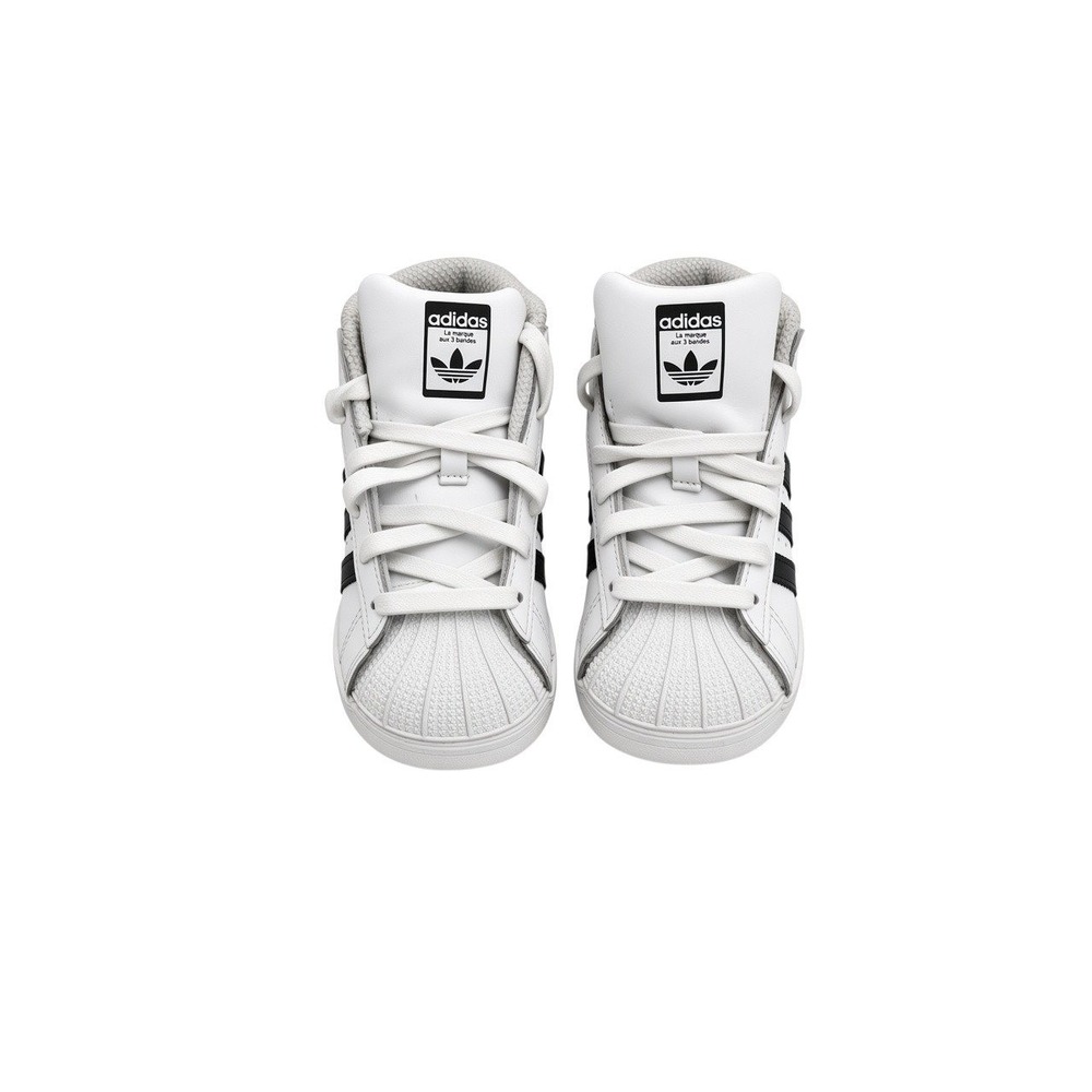 Adidas Pro Model Sneakers Toddler Size 7 White Black Shell Toe High Top